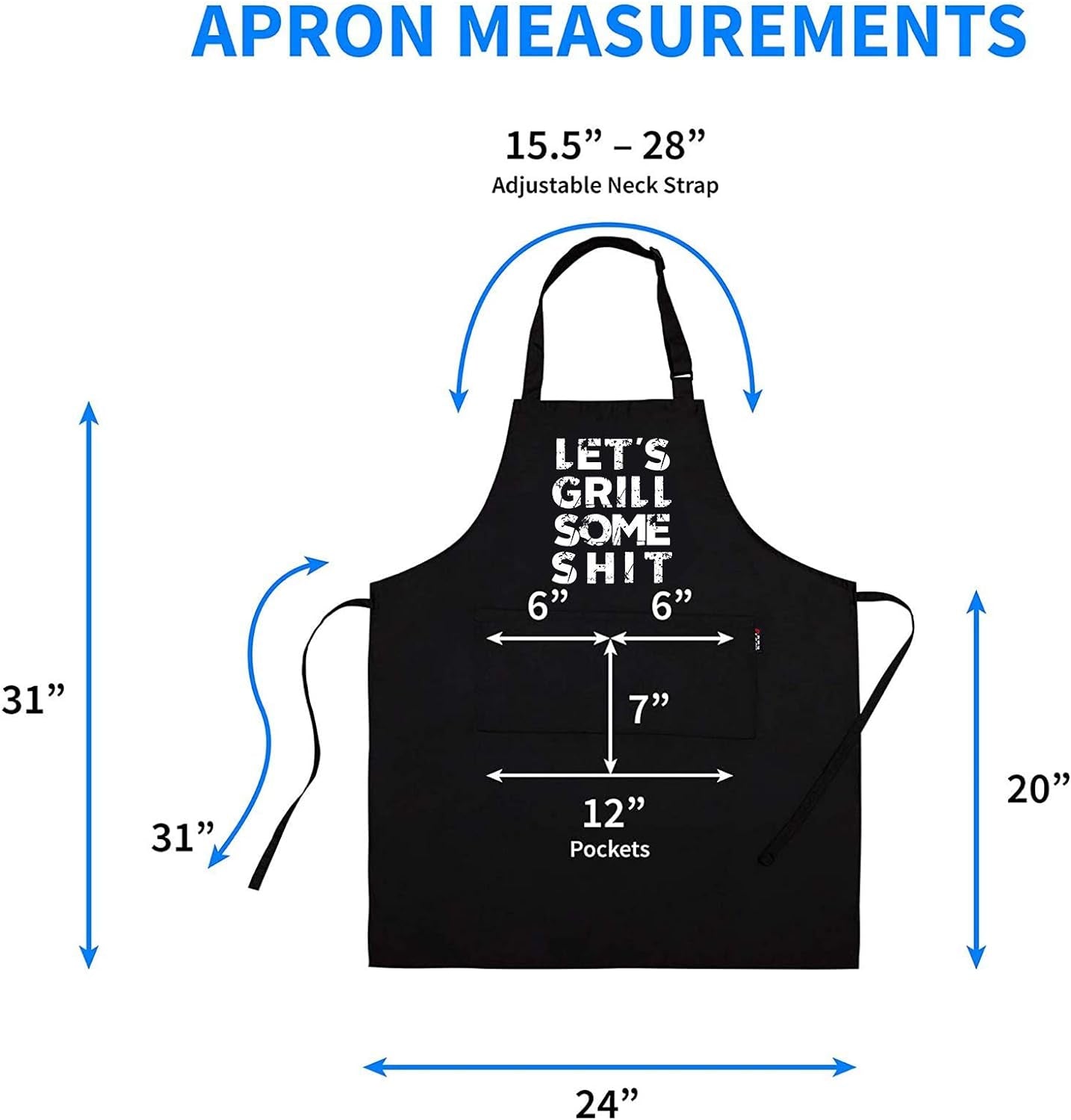 Funny BBQ Aprons for Men, Dad Gifts, Gifts for Men, Fathers Day, Birthday Gifts Aprons,Adjustable and Waterproof