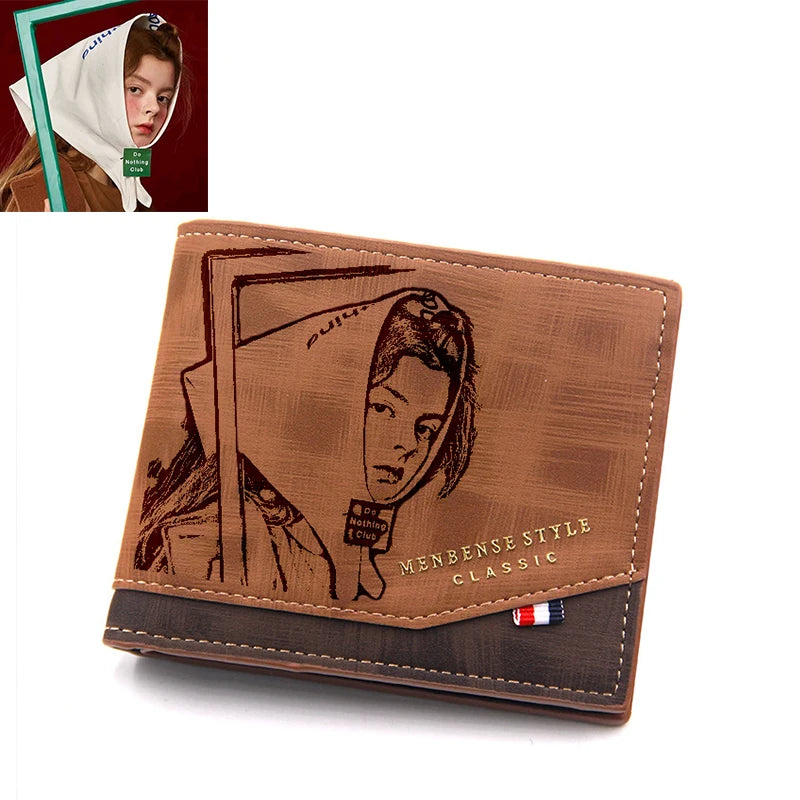 Personalized Wallet Men High Quality PU Leather for Him Engraved Wallets Men Short Purse Custom Photo Wallet Luxury Men Gift Box