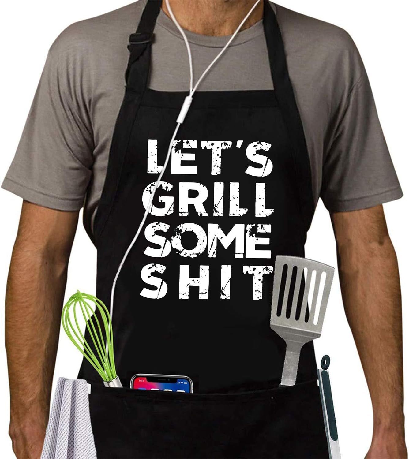 Funny BBQ Aprons for Men, Dad Gifts, Gifts for Men, Fathers Day, Birthday Gifts Aprons,Adjustable and Waterproof