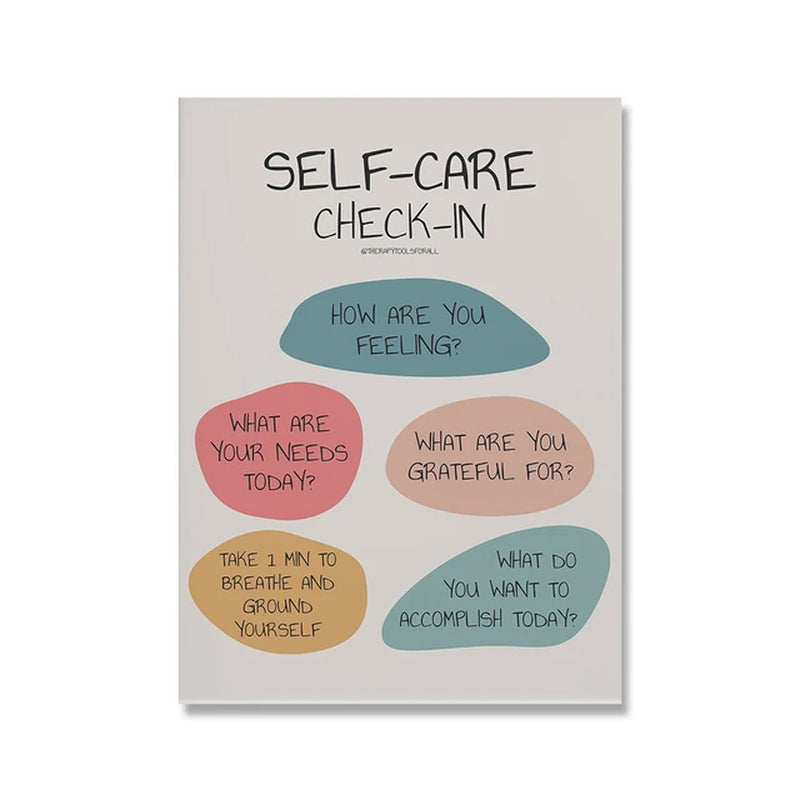 Self Care Poster Mental Health Therapy Canvas Print Psychotherapy Contract Wall Picture Art Modern School Office Wall Decoration