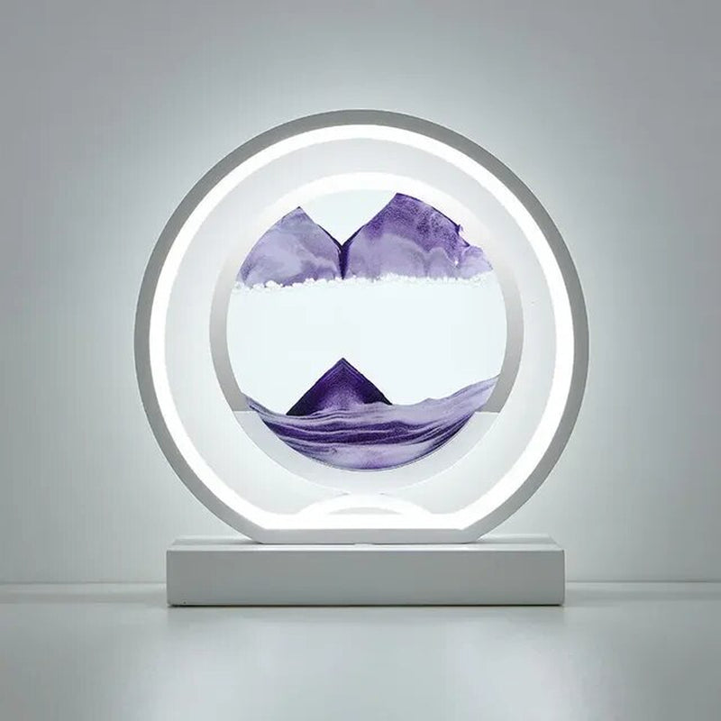 LED Quicksand Painting Hourglass Art Unique Decorative Sand Painting Night Light Bedroom Decoration Glass Hourglass Table Lamp