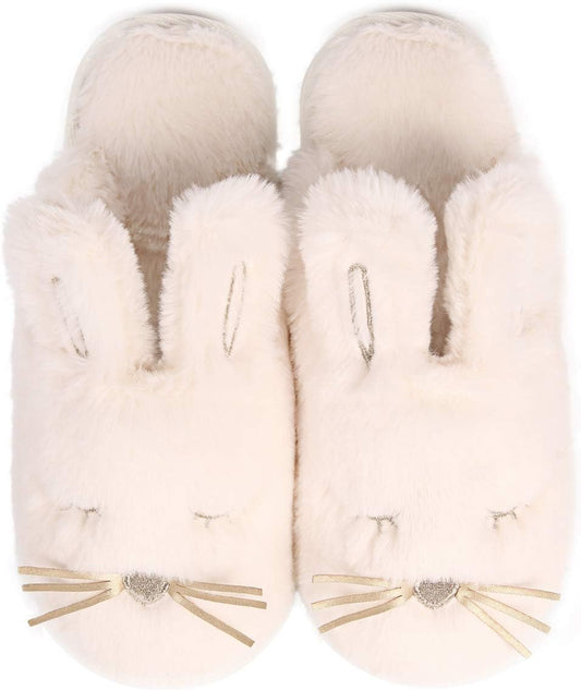 Bunny Slippers for Women Fuzzy Cute Animal Memory Foam Indoor House Slippers Easter Thanksgiving Christmas Slippers Gifts